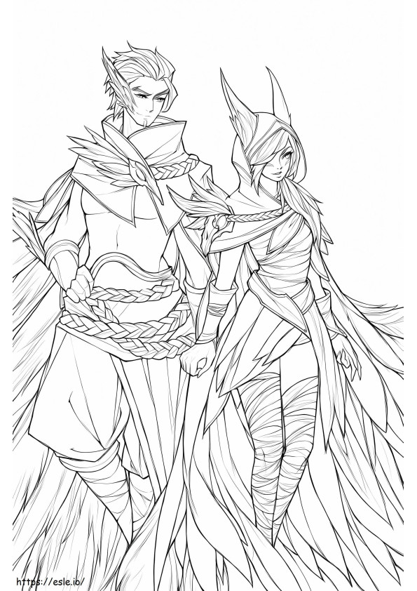 Xayah Friend A4 coloring page