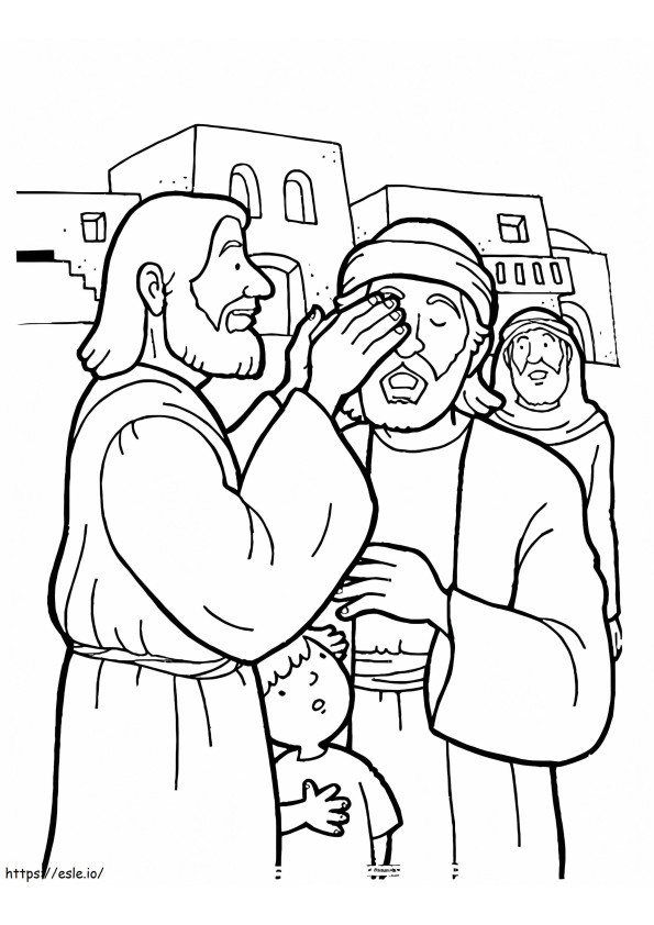 Jesus heilt das Auge des Menschen ausmalbilder