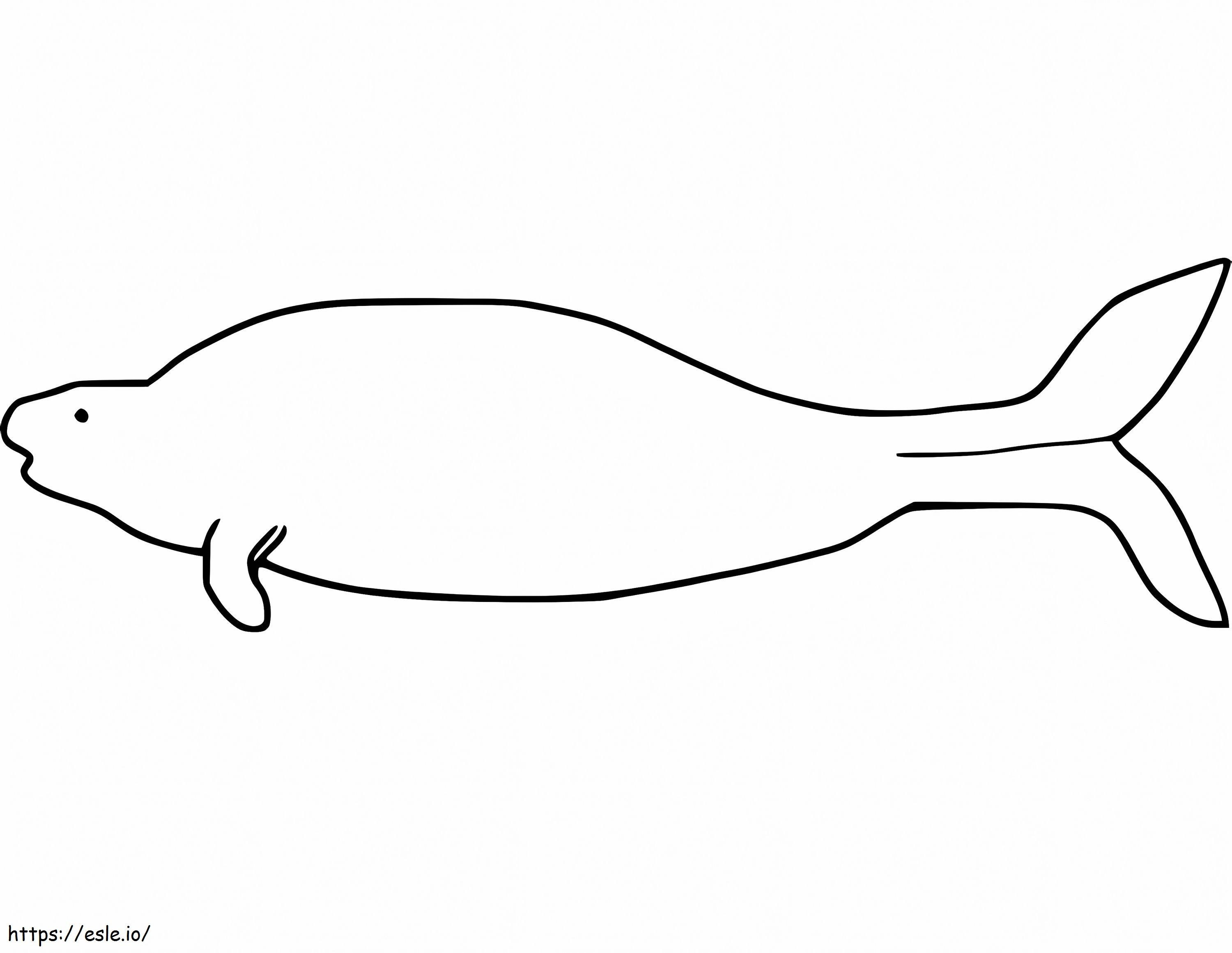Coloriage Dugong imprimable à imprimer dessin