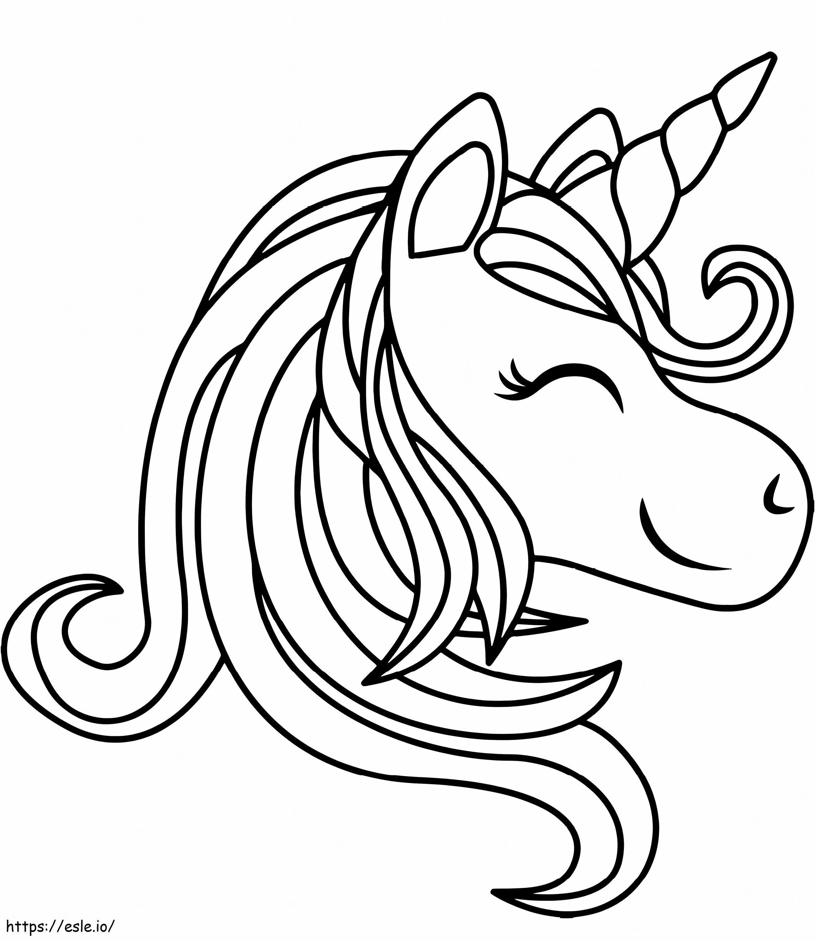 Unicorn Head Smiling A4 coloring page