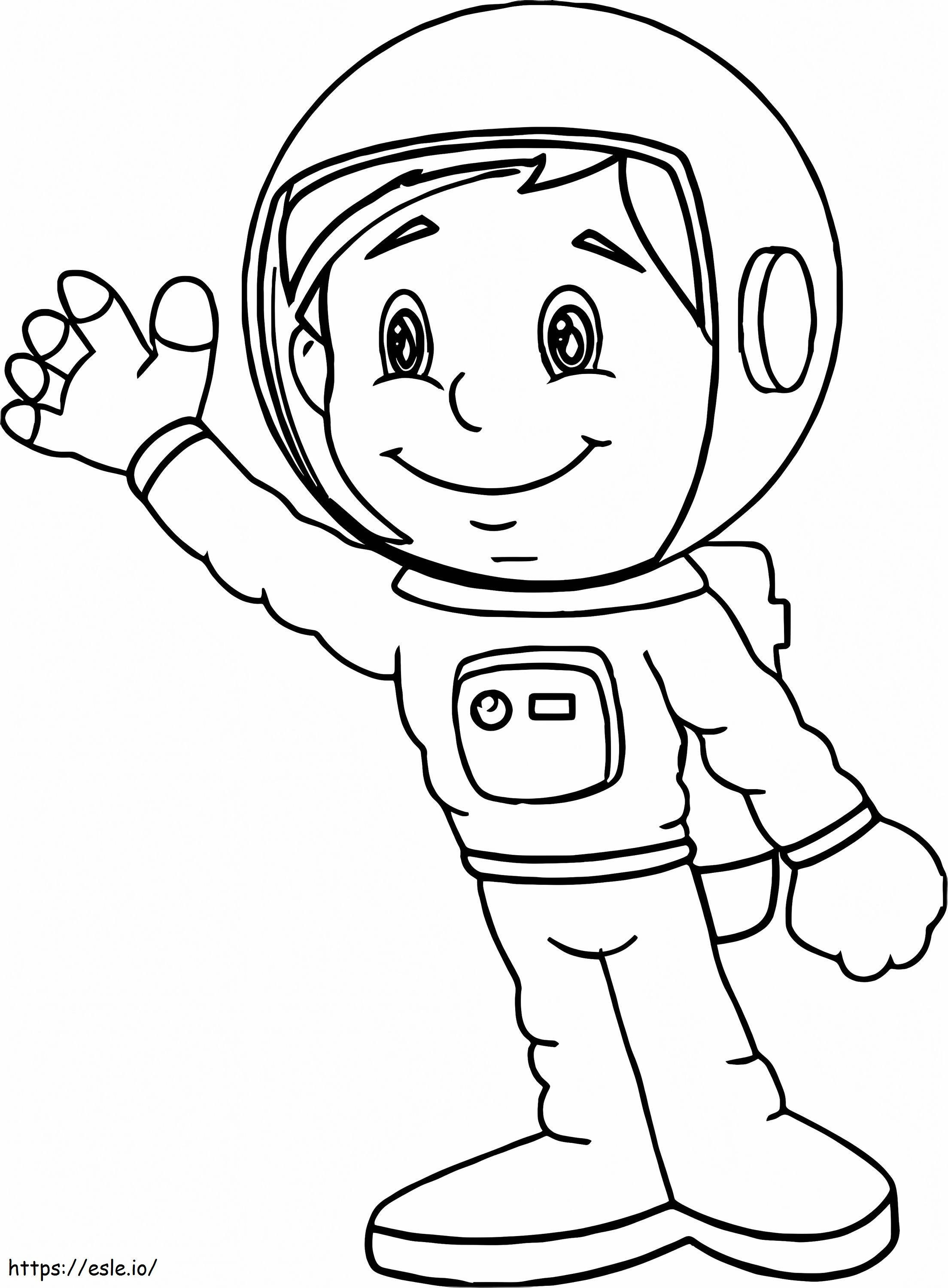 小さな宇宙飛行士 ぬりえ - 塗り絵