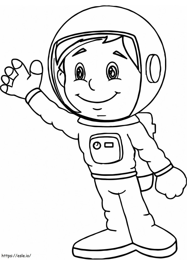 Pikku astronautti värityskuva