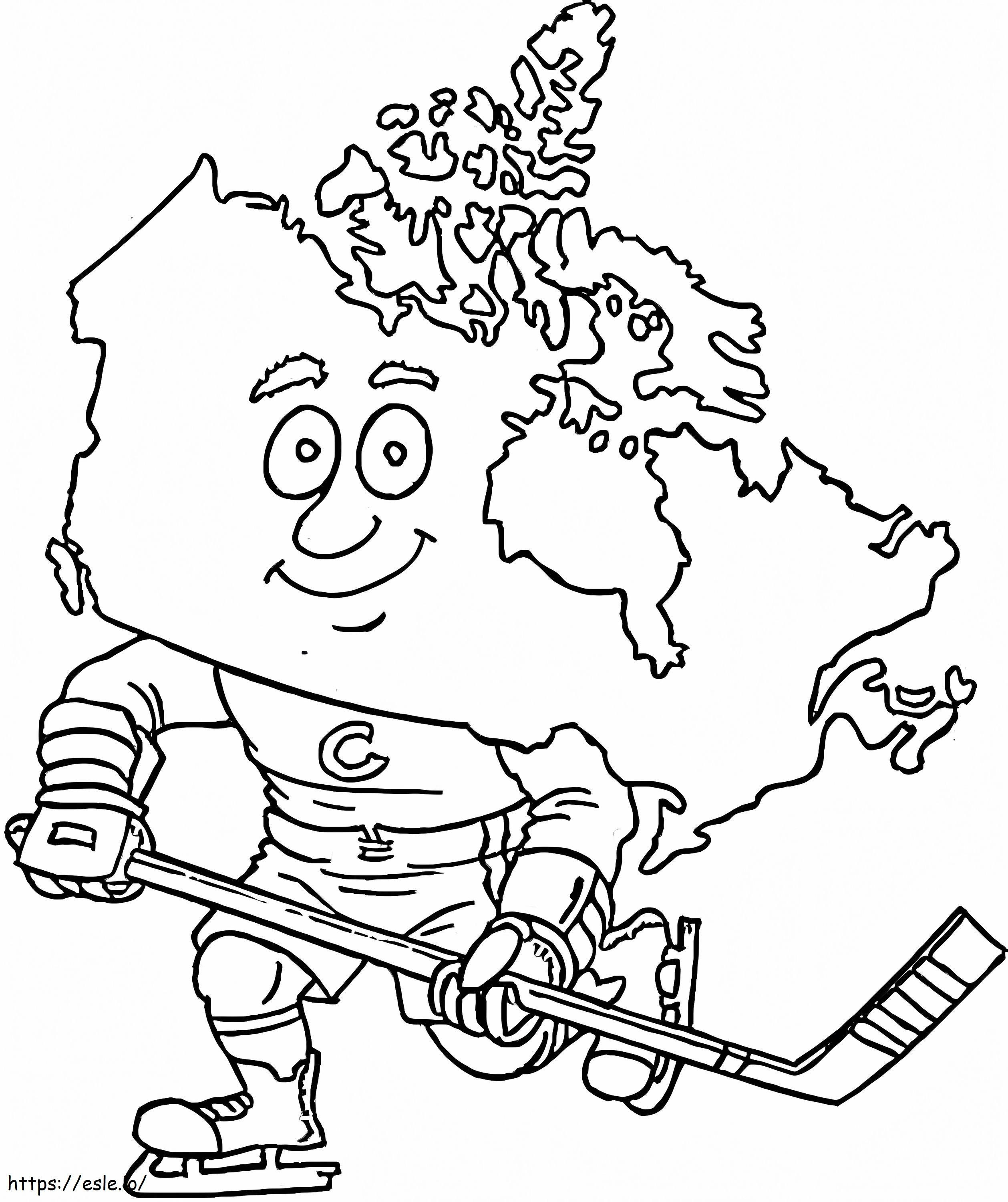 Coloriage Carte canadienne à imprimer dessin