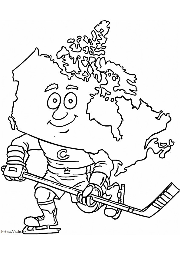 Coloriage Carte canadienne à imprimer dessin
