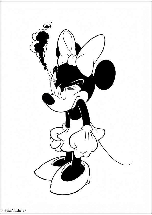Minnie Mouse está enojado para colorear
