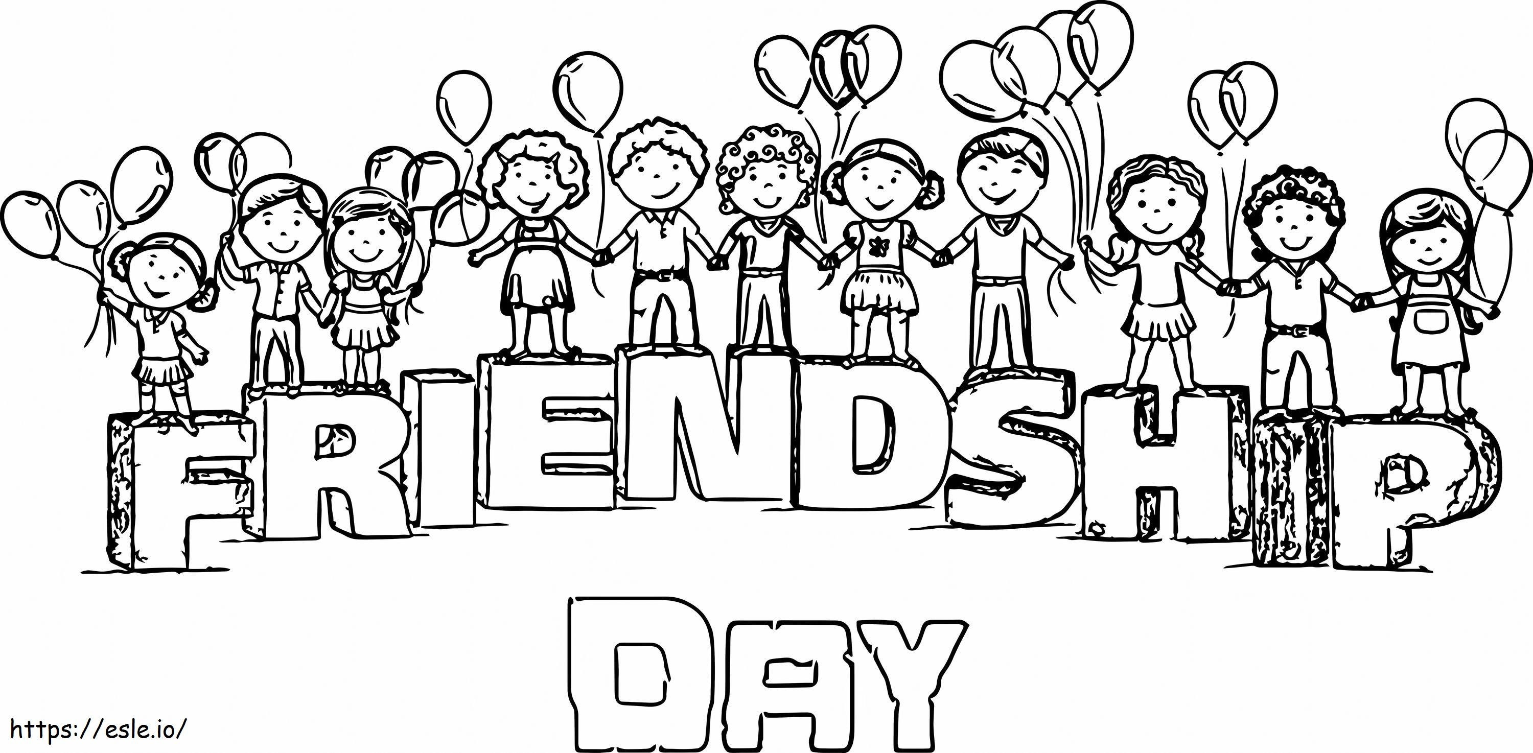 Dia da Amizade em Escala para colorir