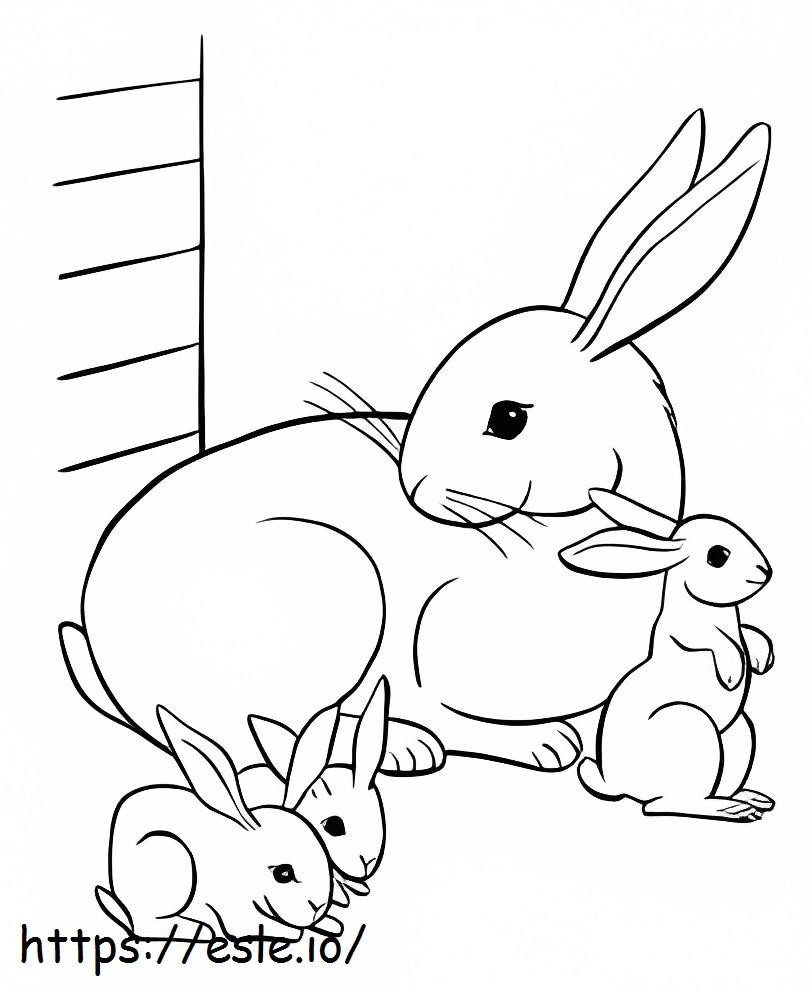 Family Bunny coloring page