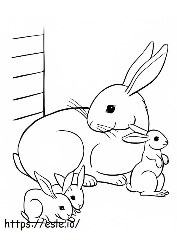 Family Bunny coloring page