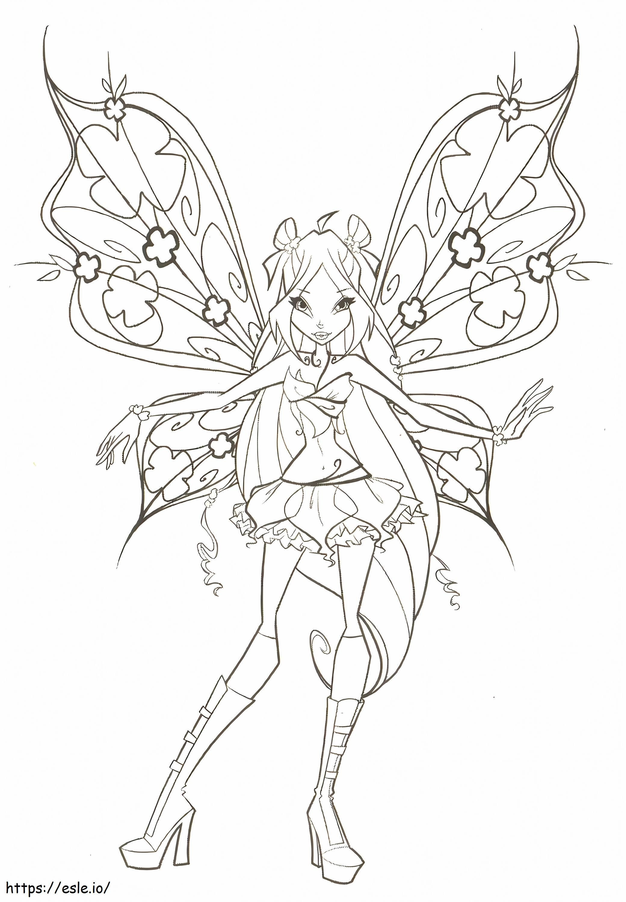 Winx Flora Smiling coloring page