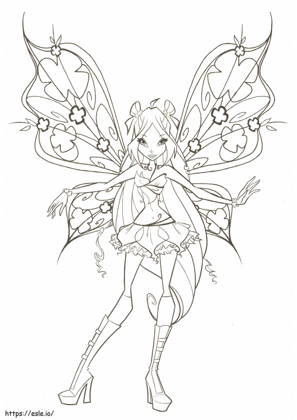 Winx Flora Smiling coloring page