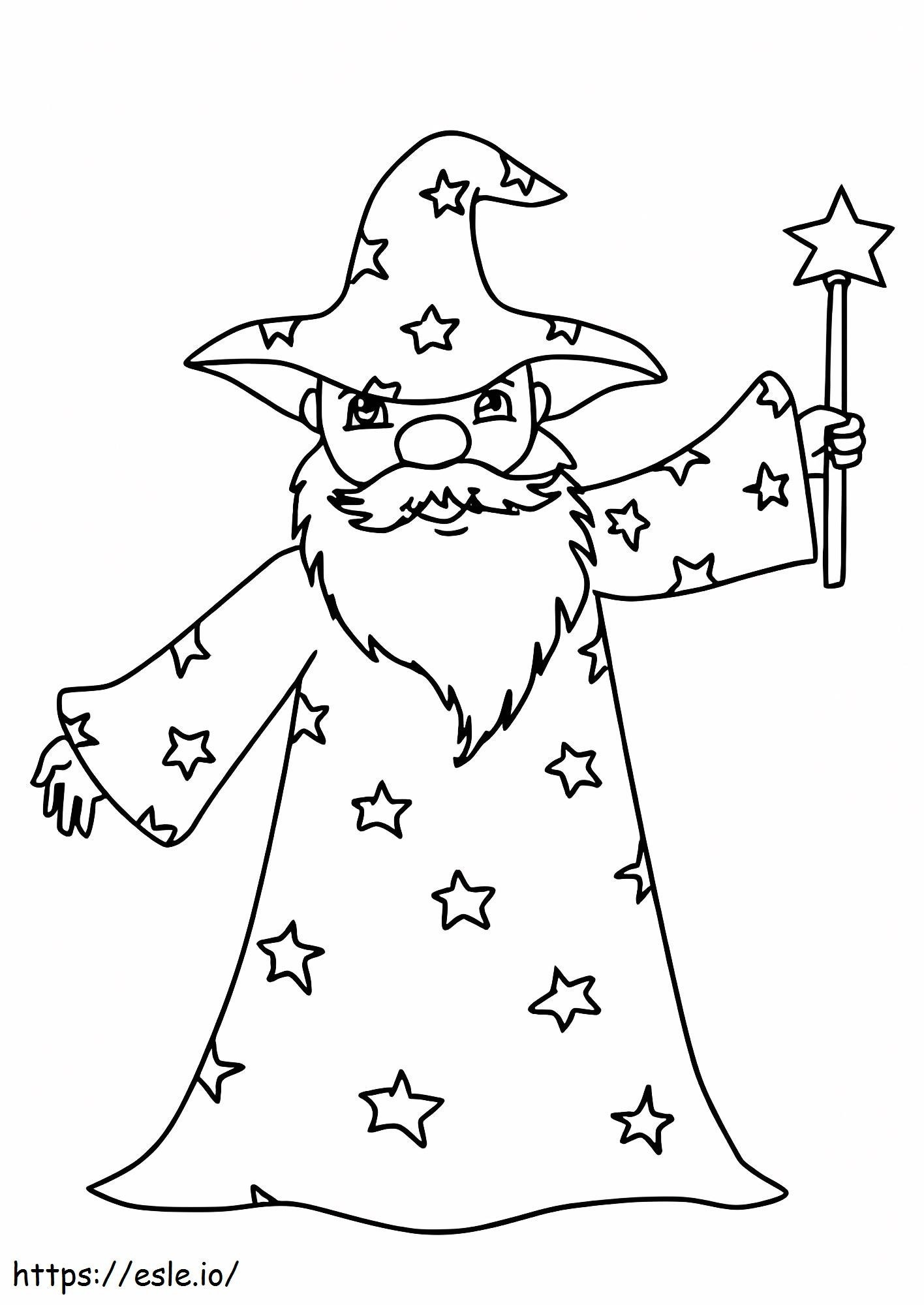 Old Wizard And Star coloring page