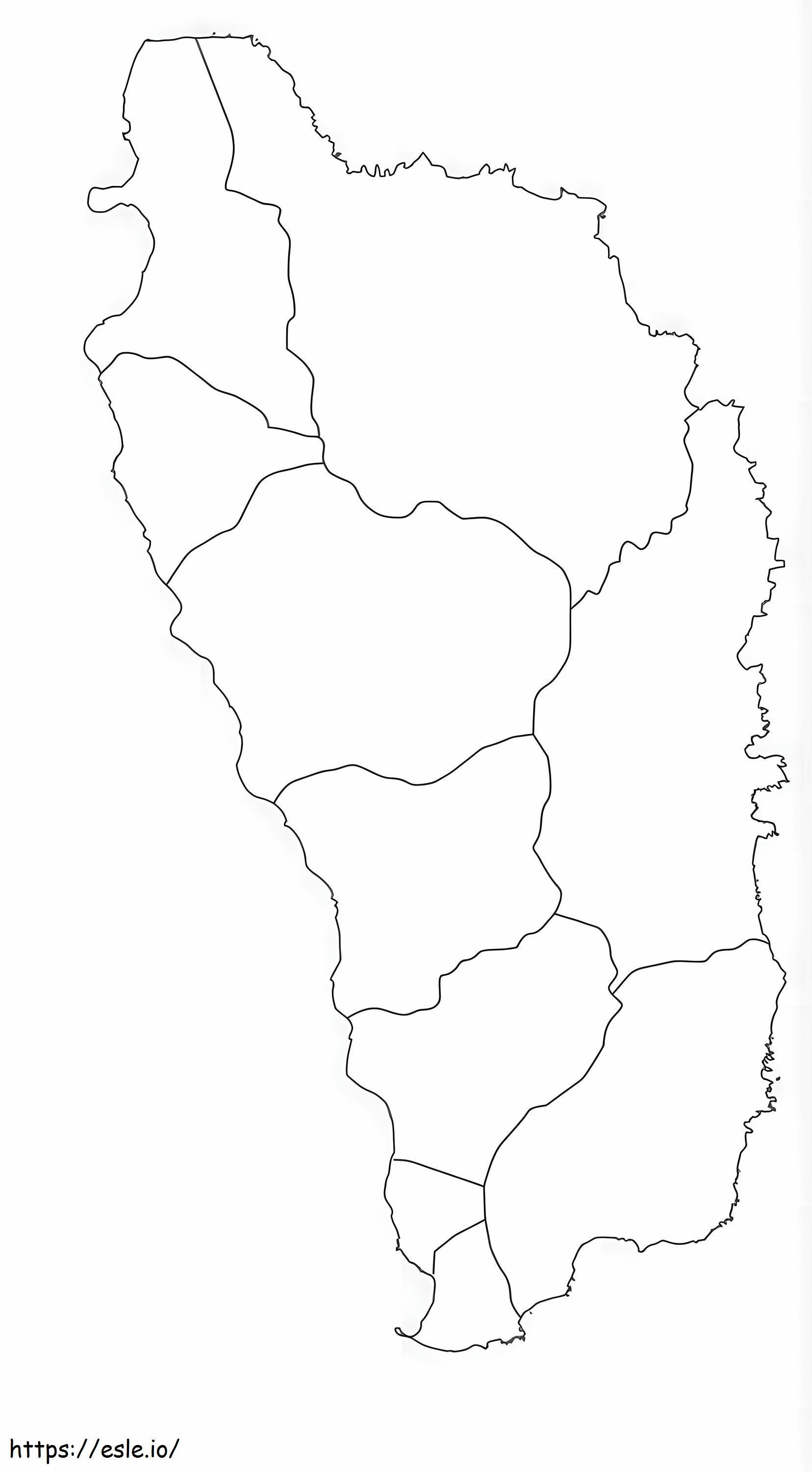 Mapa Dominiki kolorowanka