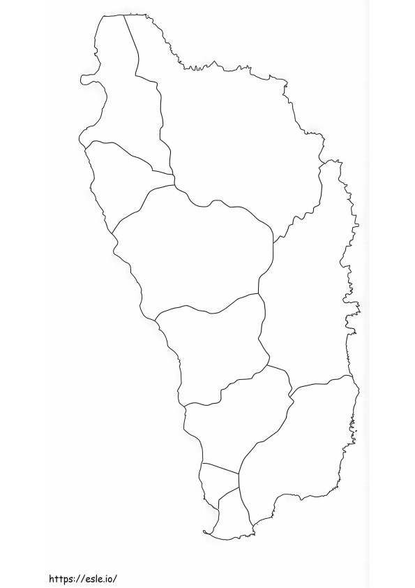 Mapa Dominiki kolorowanka
