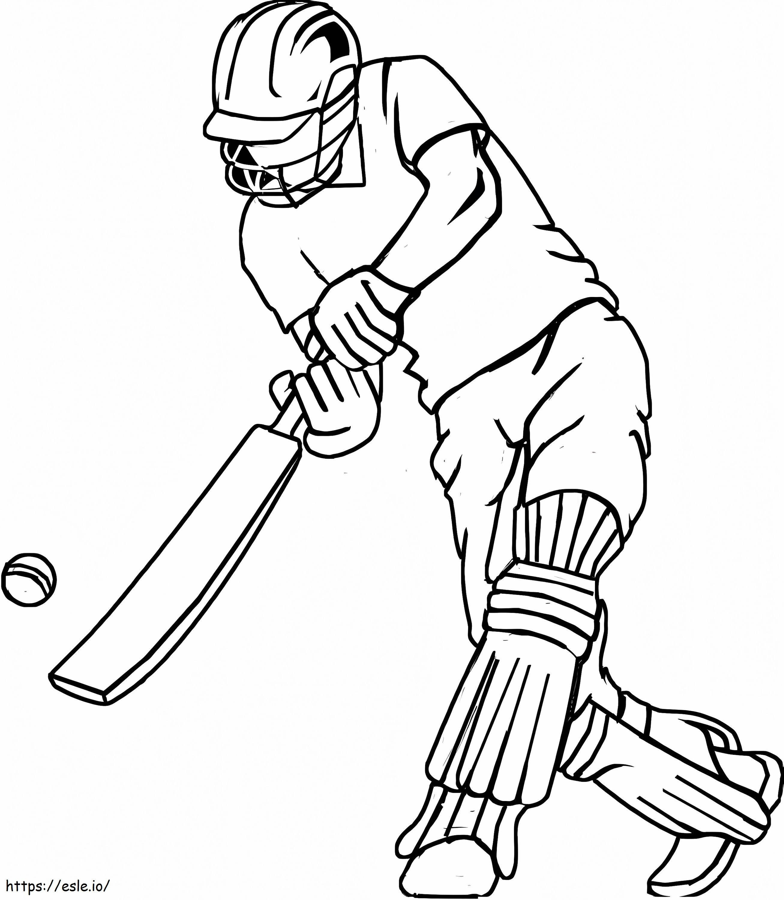 Giocatore di cricket di base da colorare