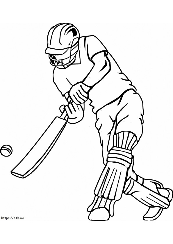 Jogador de críquete básico para colorir