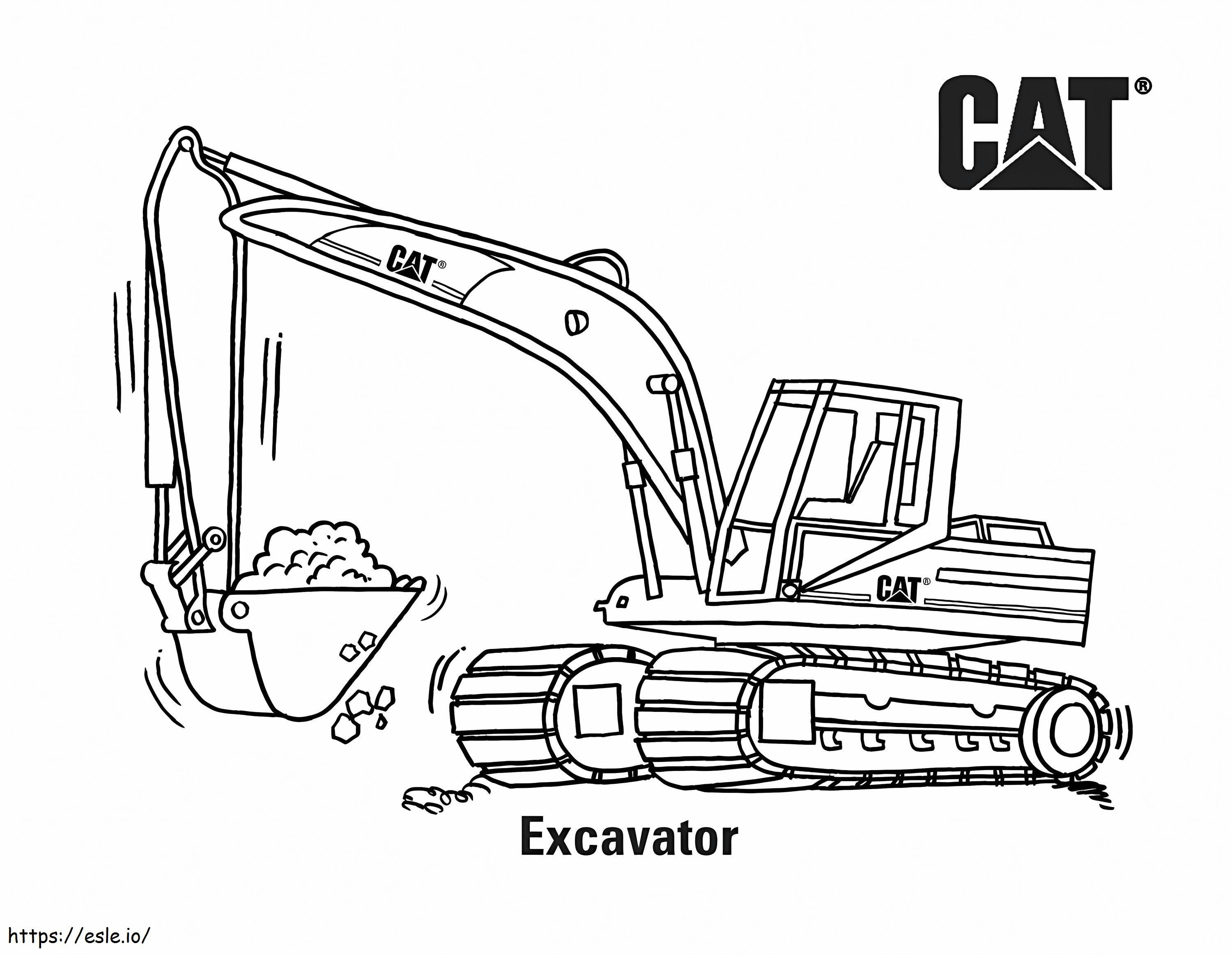 Escavatore medio A4 E1600734819384 del gatto  da colorare
