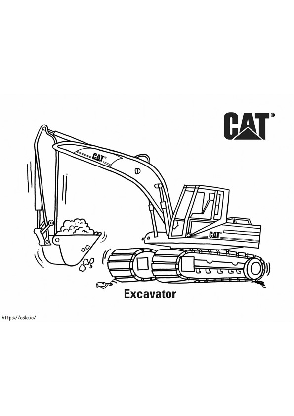 Coloriage  Excavatrice moyenne Cat A4 E1600734819384 à imprimer dessin