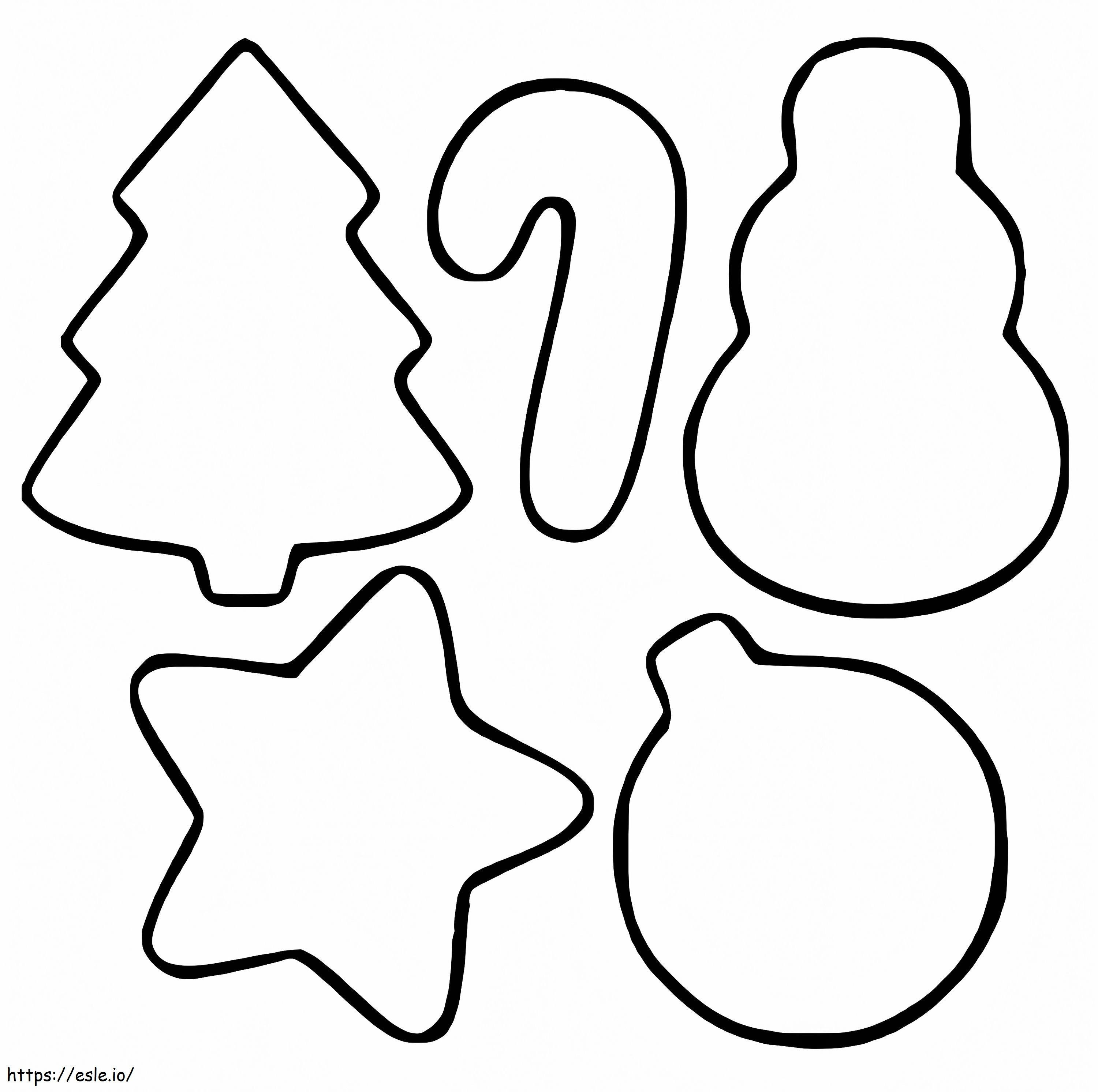 Coloriage Biscuits de Noël faciles à imprimer dessin
