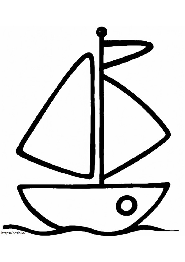 子供向けボート ぬりえ - 塗り絵