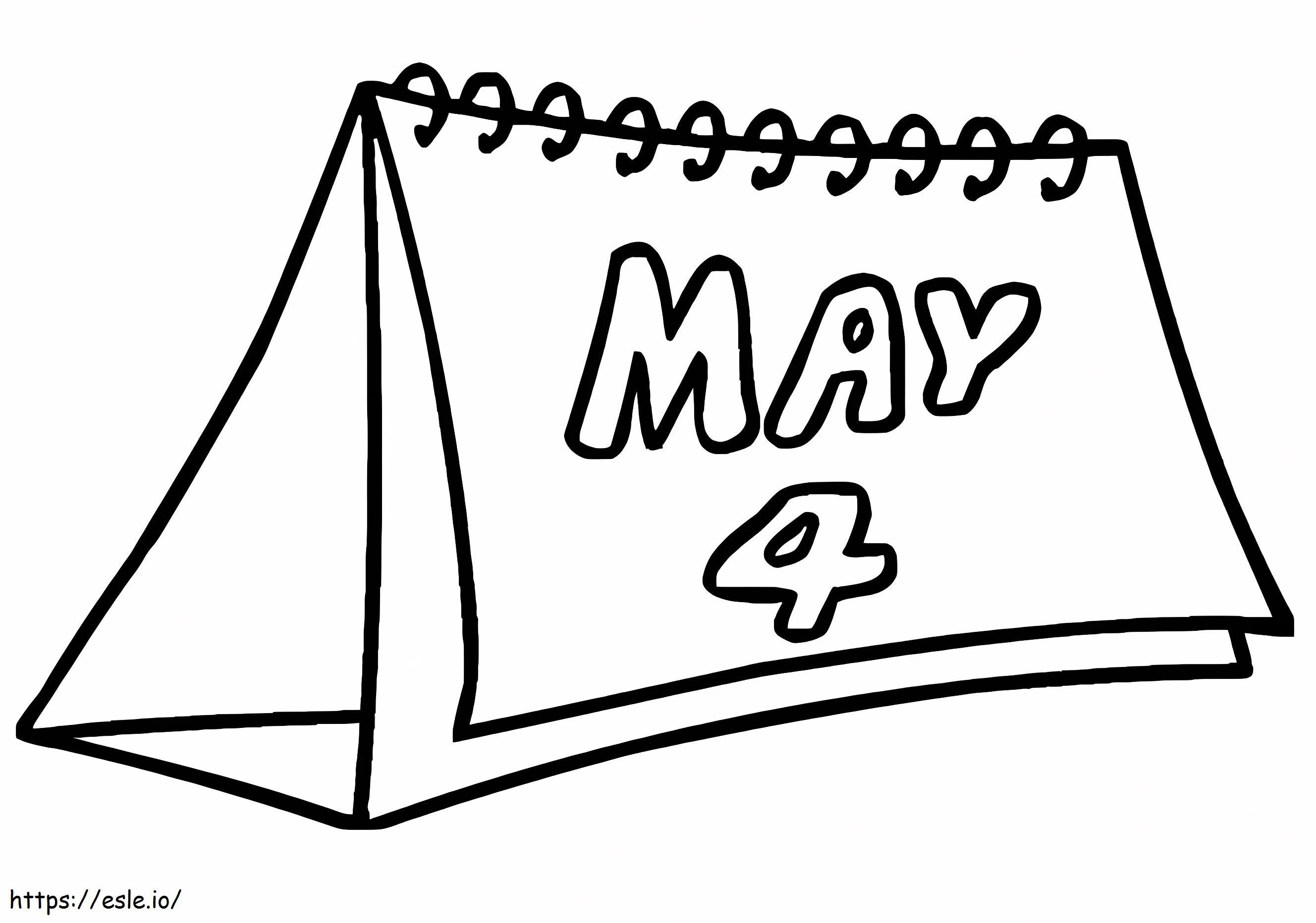 May 4 Calendar coloring page