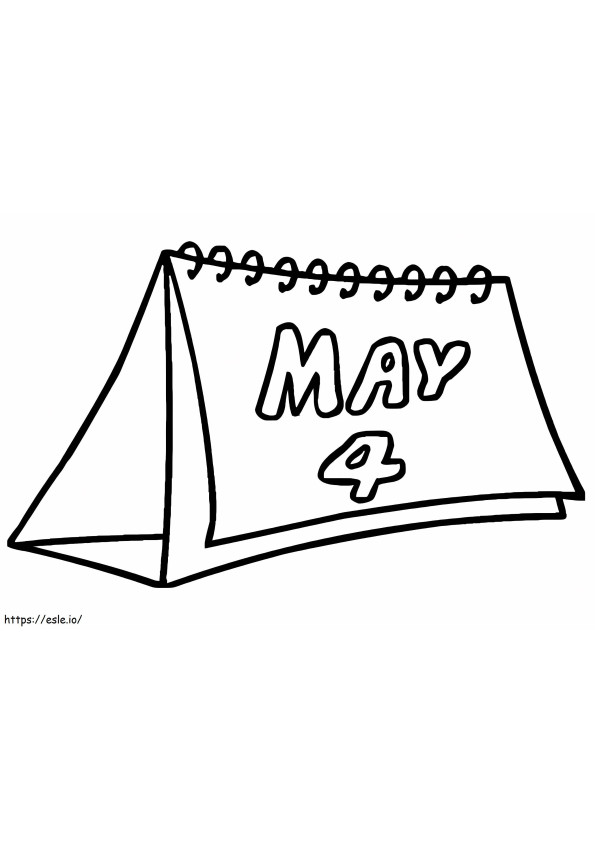 Calendario del 4 de mayo para colorear
