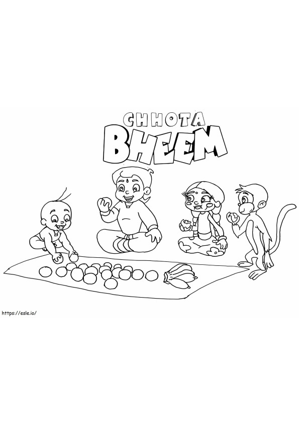 Chhota Bheem com amigos para colorir