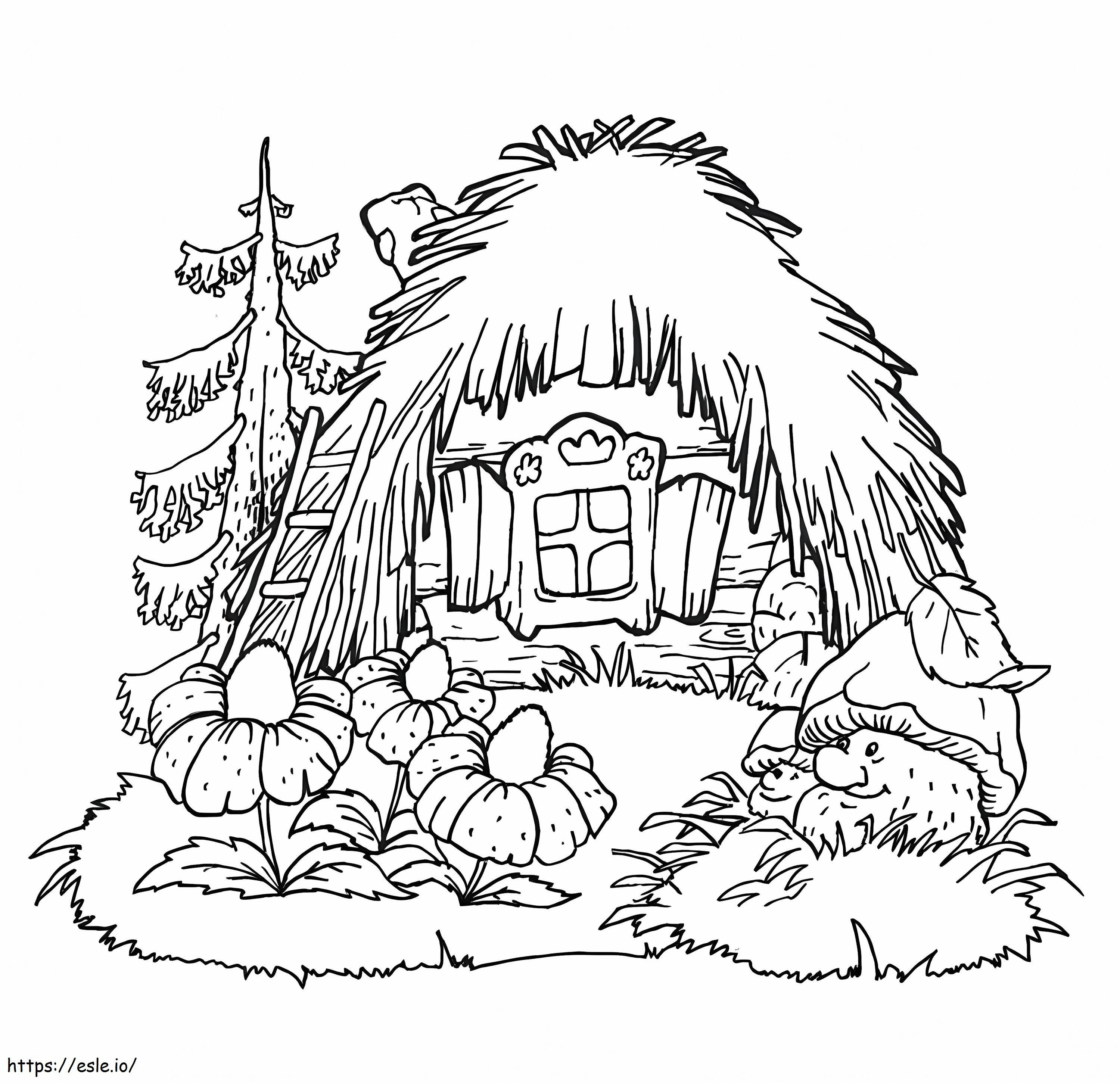 Cozy Fairy House coloring page