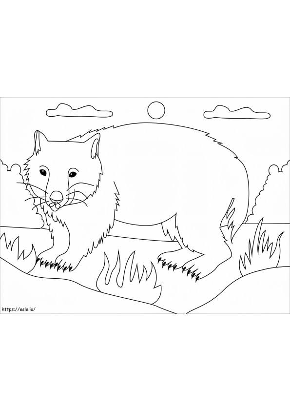 Eenvoudige wombat kleurplaat