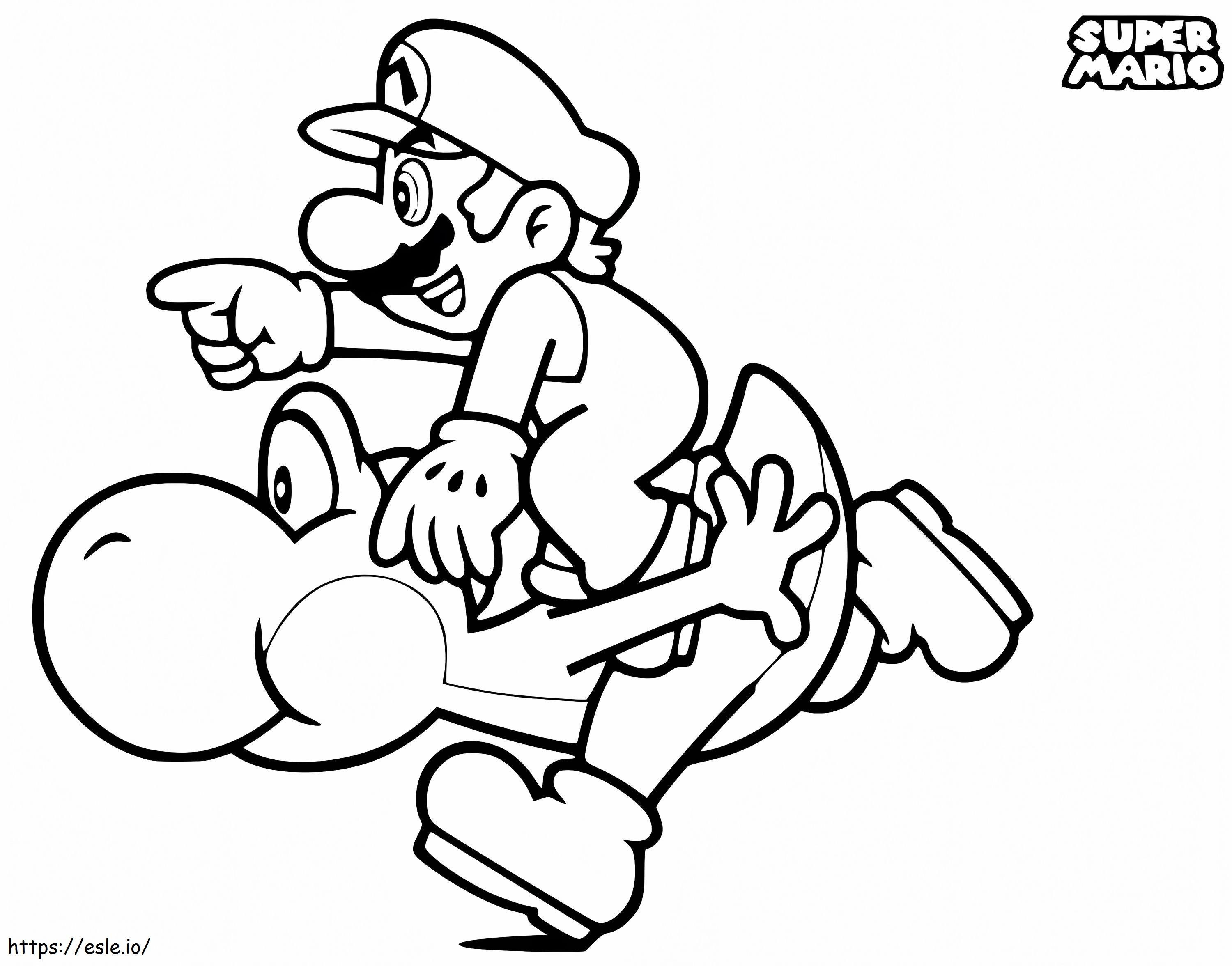 Mario Et Yoshi coloring page