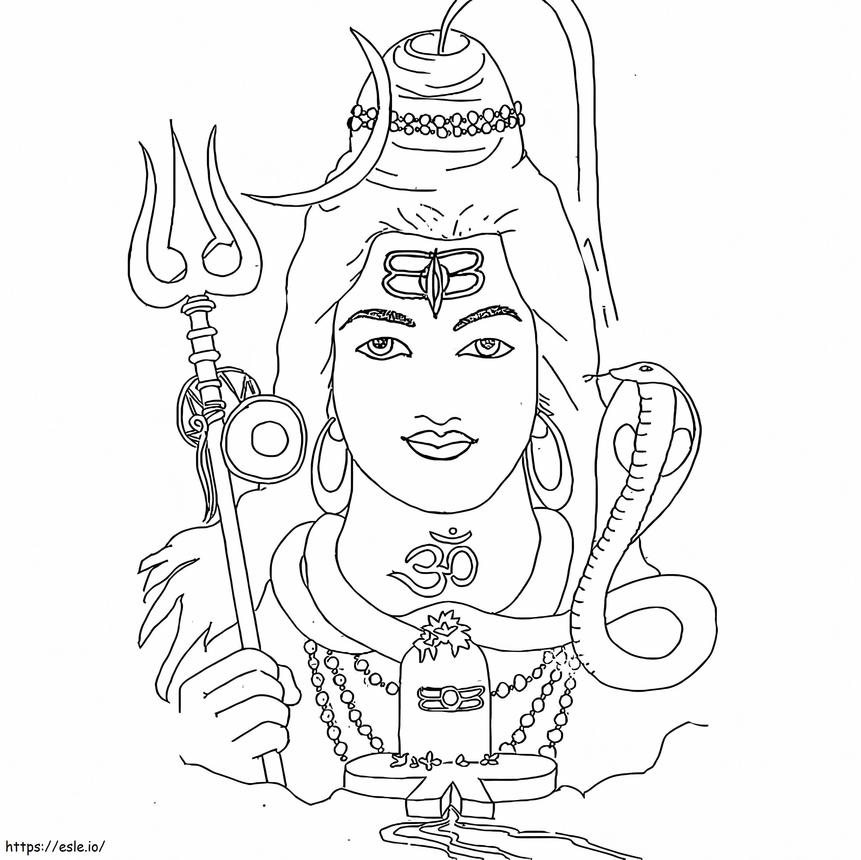 Senhor Shiva 1 para colorir