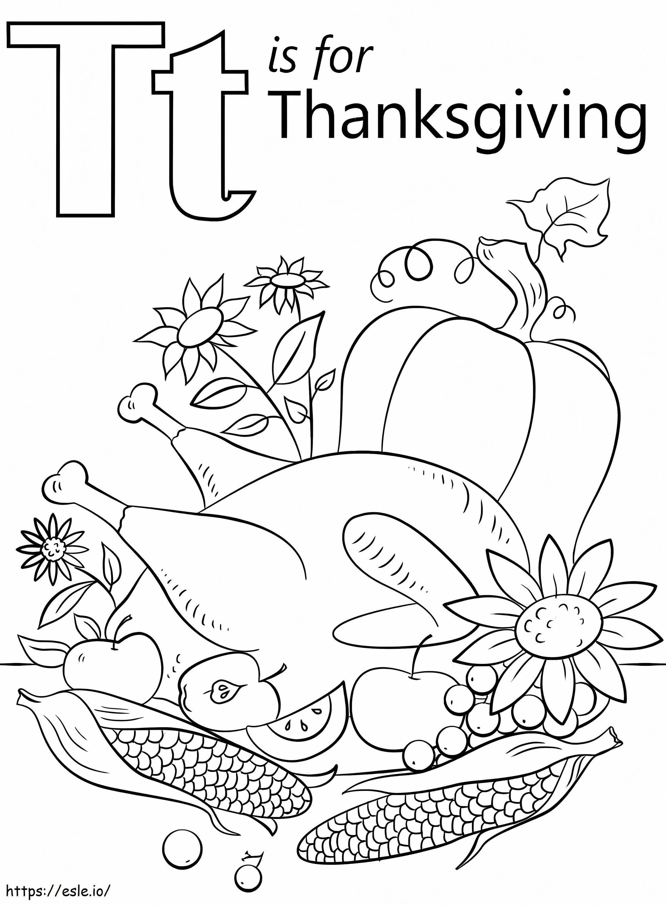 Thanksgiving-Brief T ausmalbilder