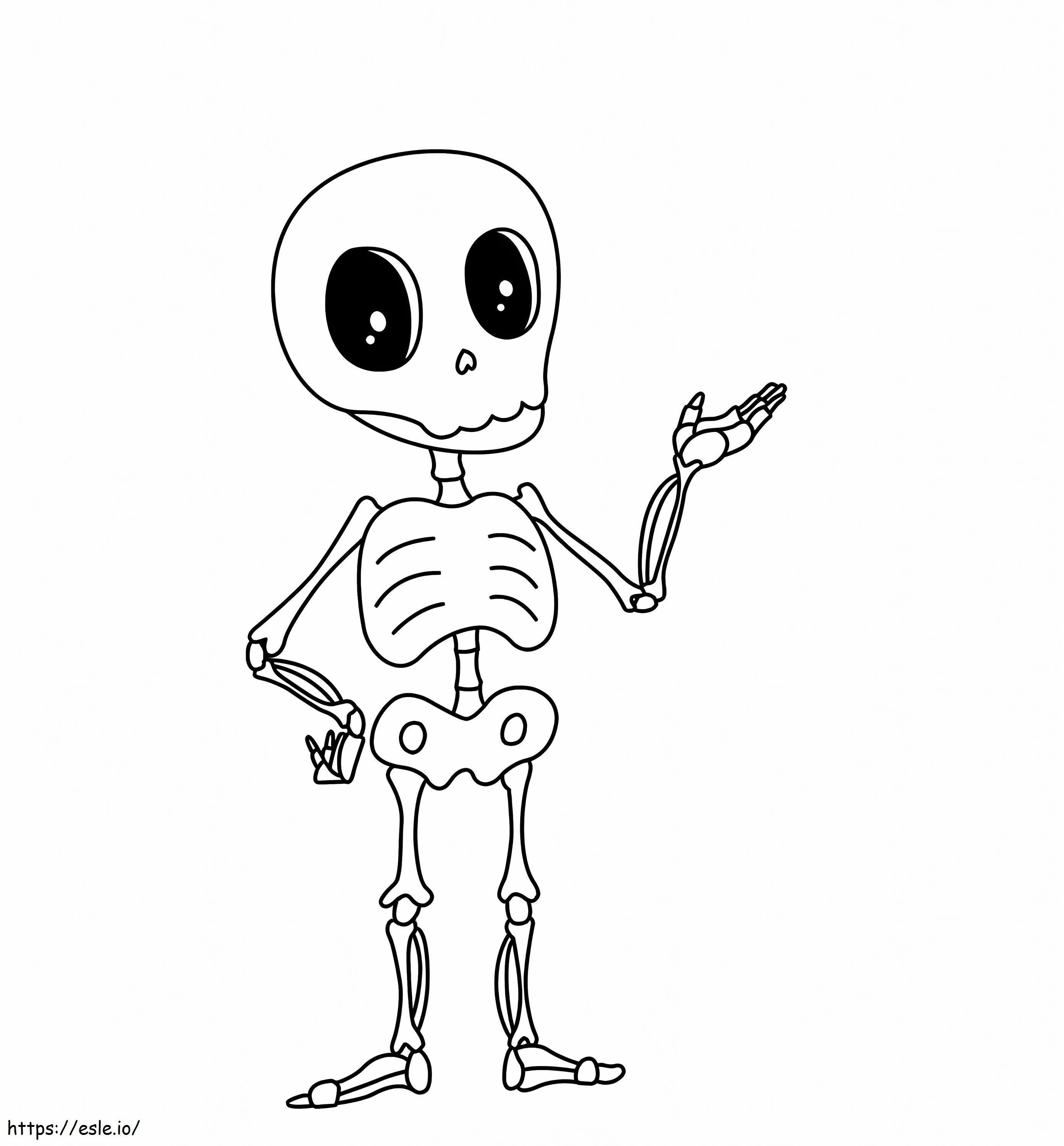 Lindo Esqueleto Chibi para colorir