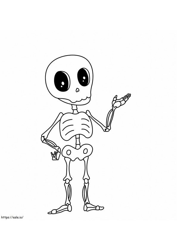 Coloriage Squelette chibi mignon à imprimer dessin