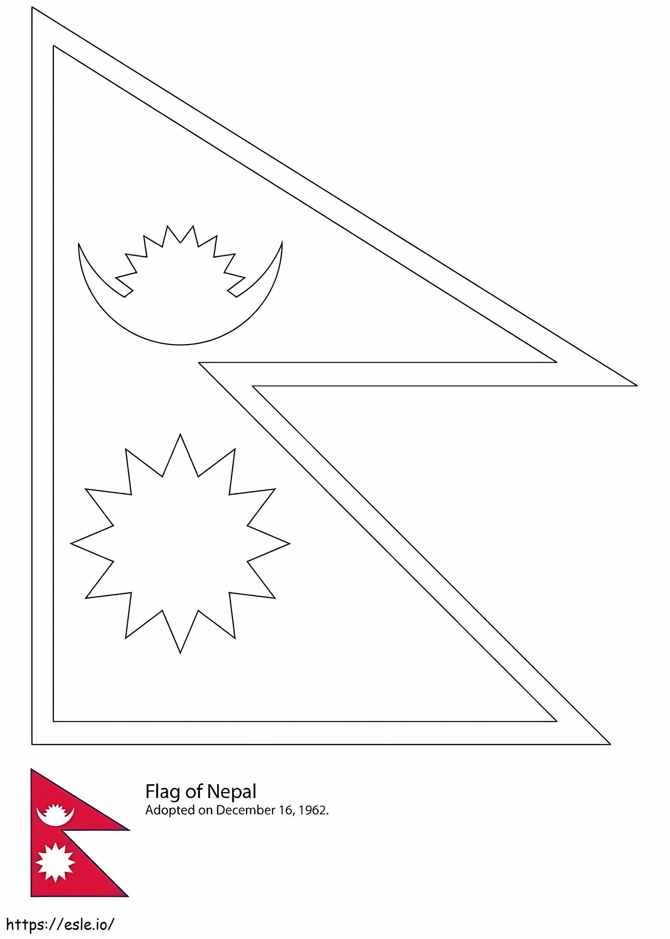 Flaga Nepalu kolorowanka