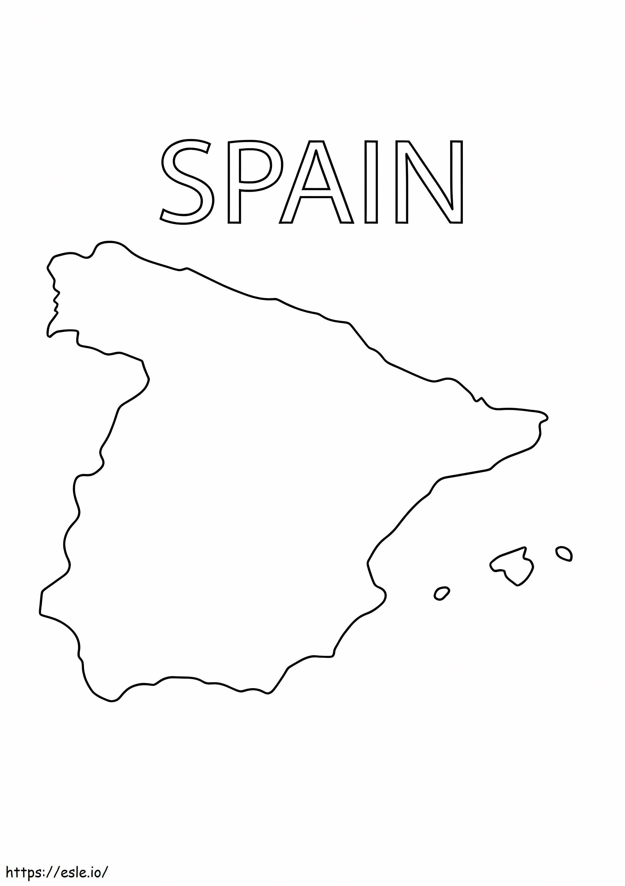 Coloriage Carte De L'Espagne à imprimer dessin