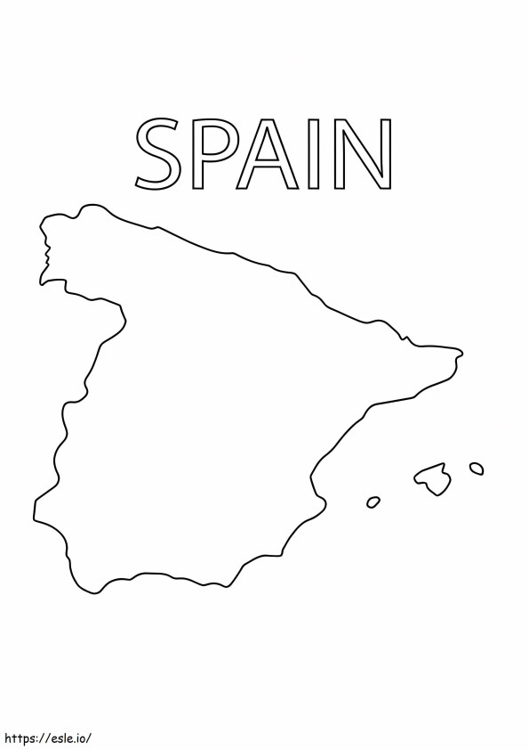 Mapa Hiszpanii kolorowanka