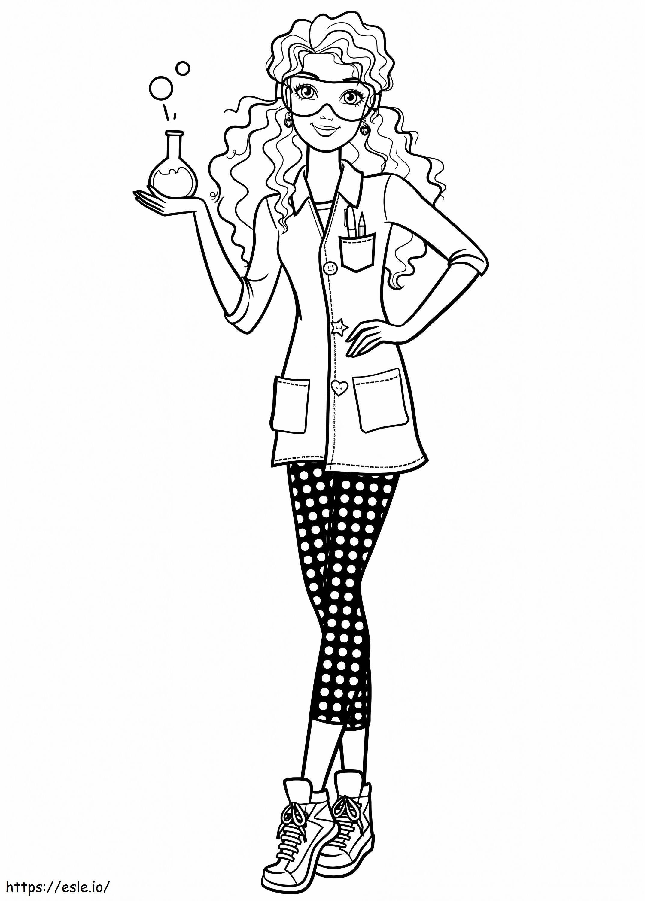 Barbie The Scientist coloring page