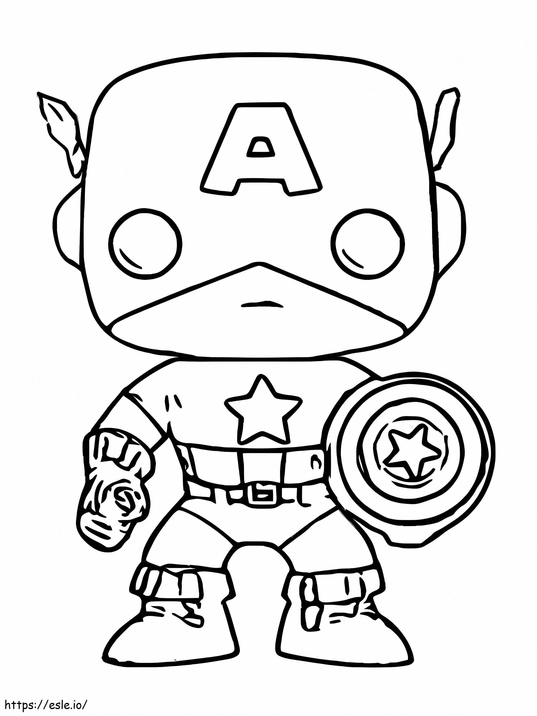 Capitan America Funko coloring page