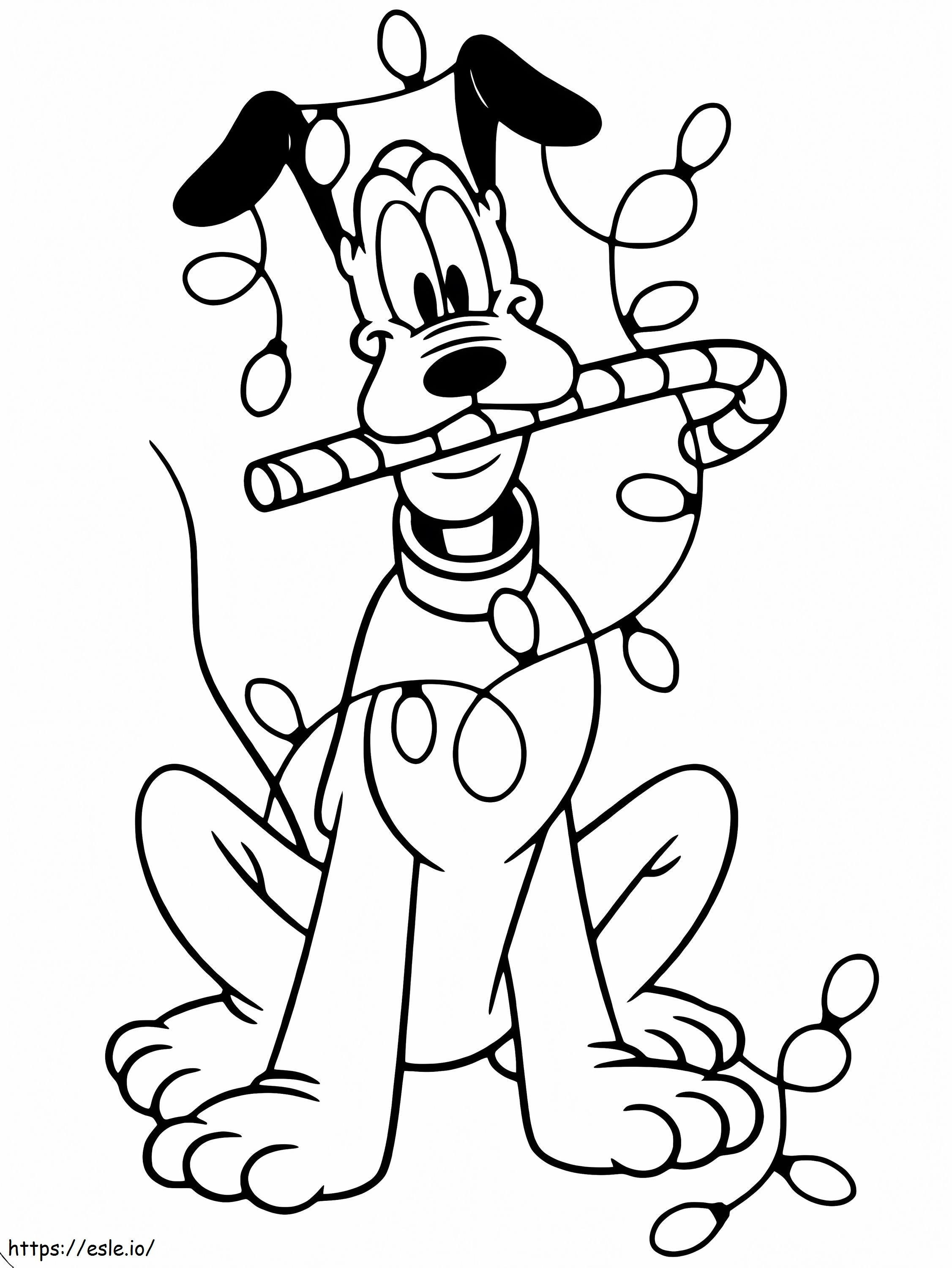 Merry Christmas With Pluto coloring page