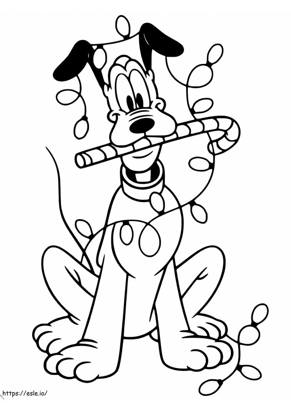 Merry Christmas With Pluto coloring page