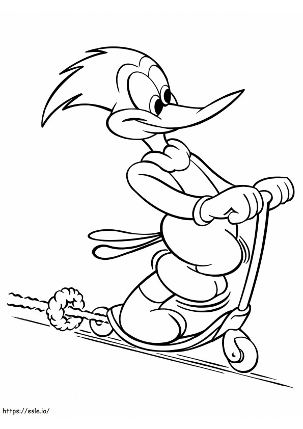 Woody Woodpecker Rides A Sled