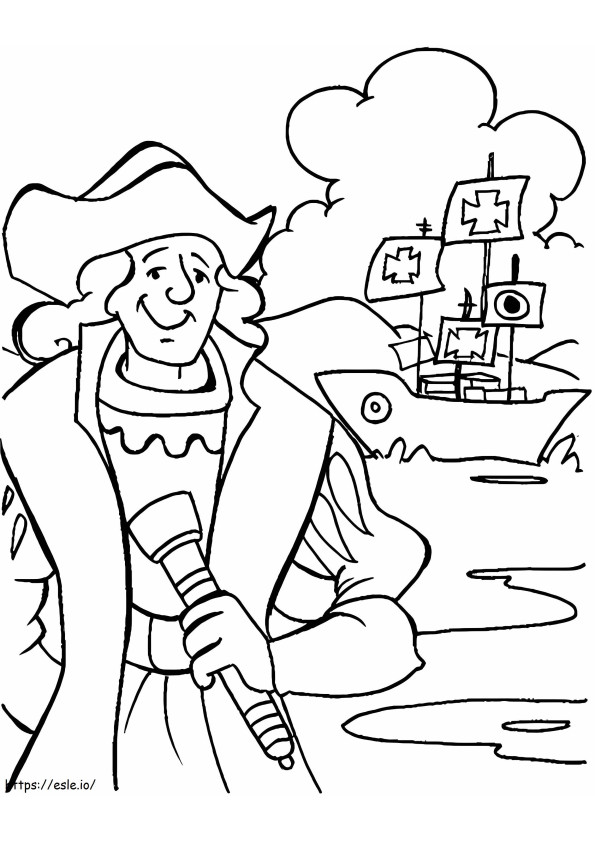 Coloriage Christophe Colomb 9 à imprimer dessin