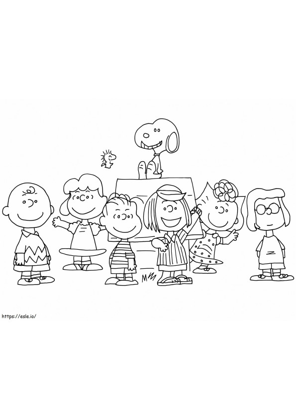Peanuts Funny Characters coloring page