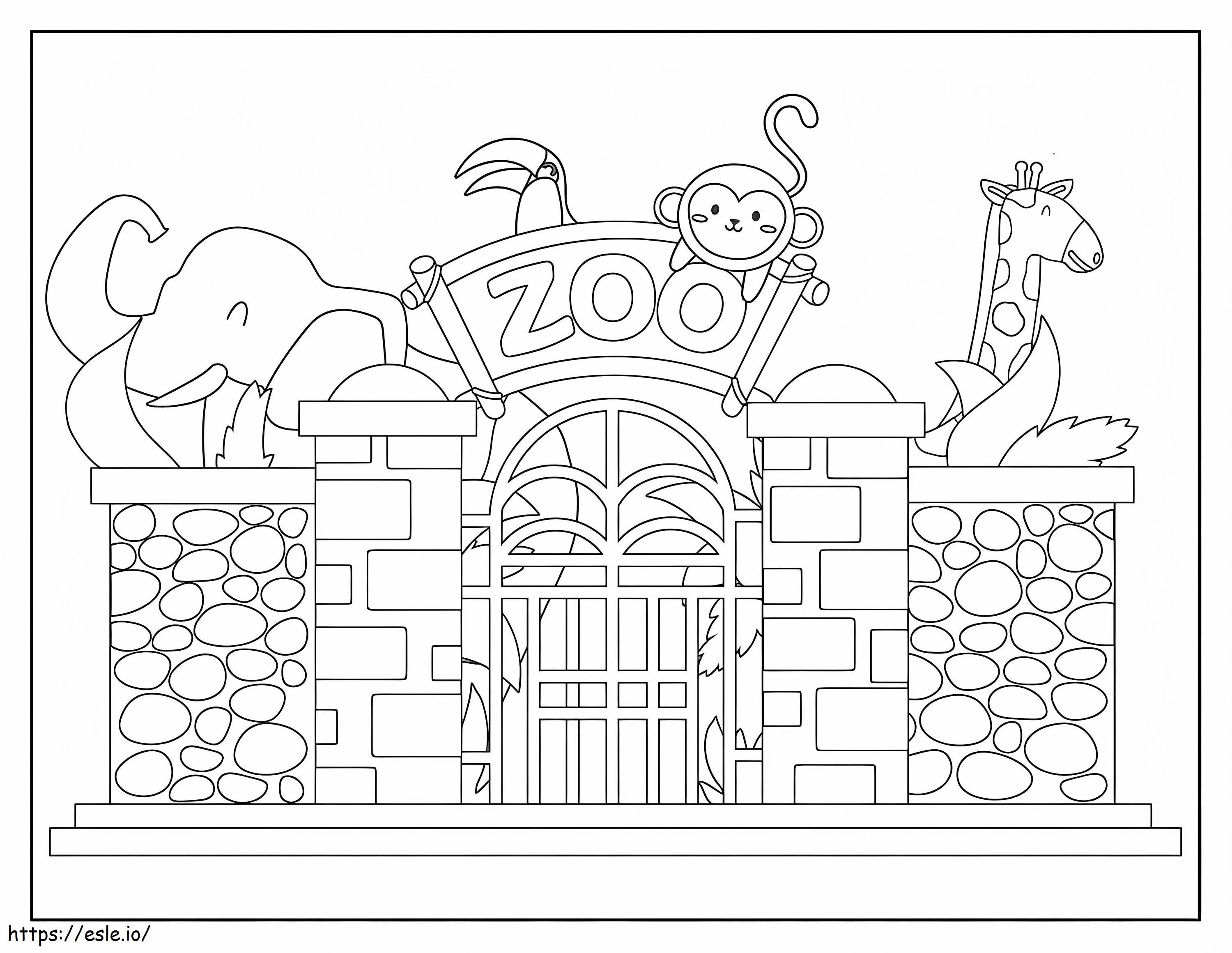Cute Zoo coloring page