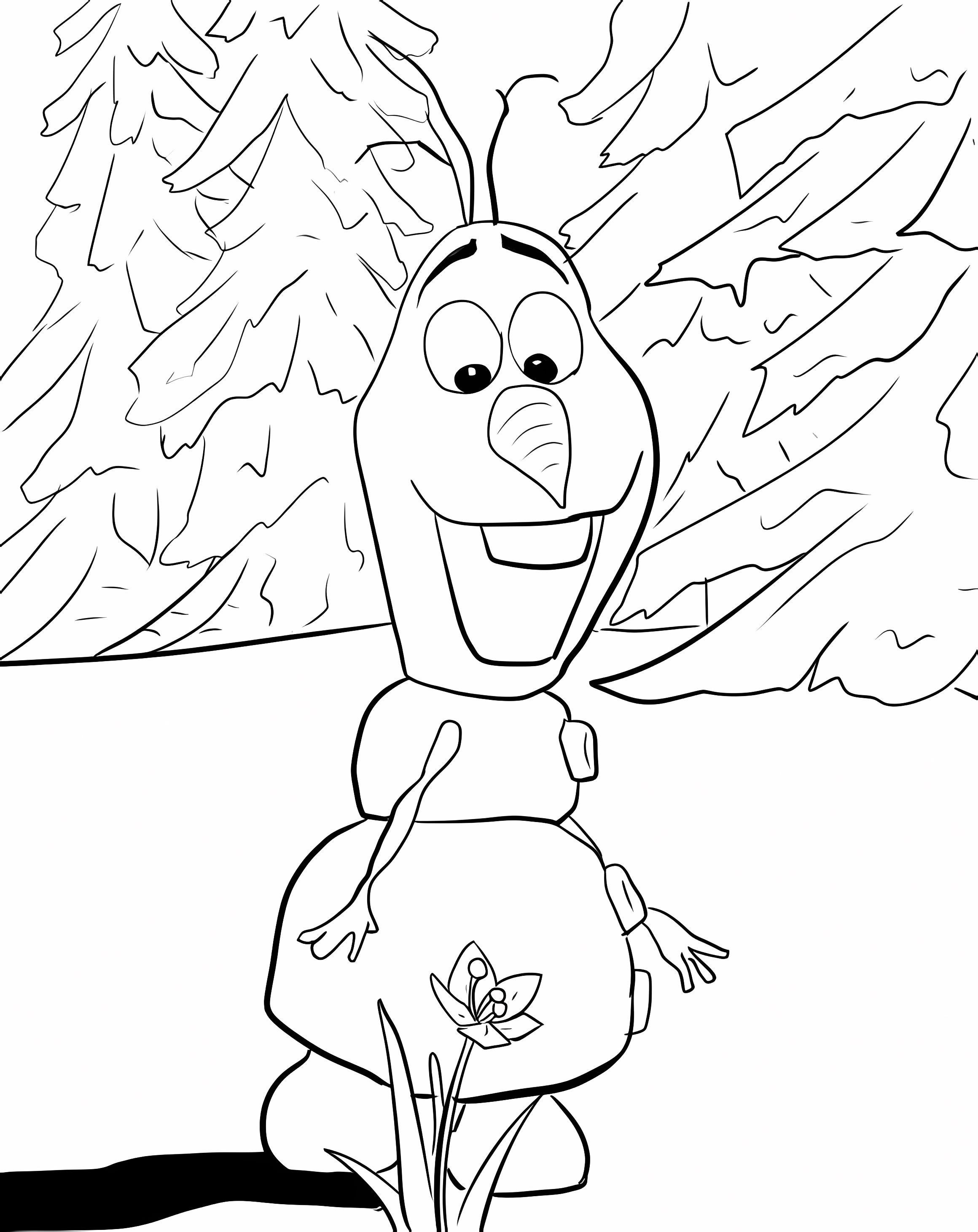 Olaf Et Fleur de colorat