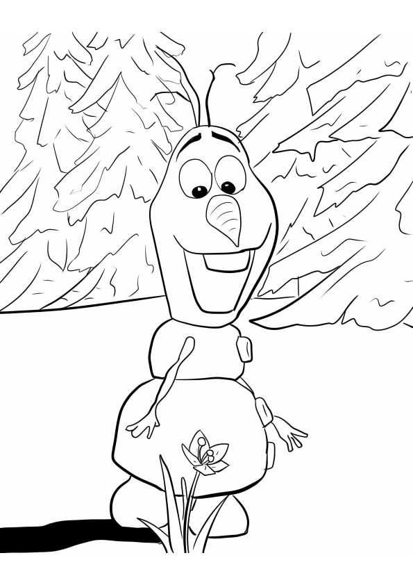 Olaf Et Fleur para colorir