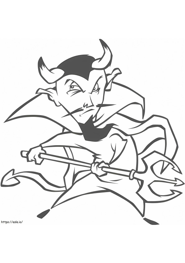 Demon With Spear coloring page