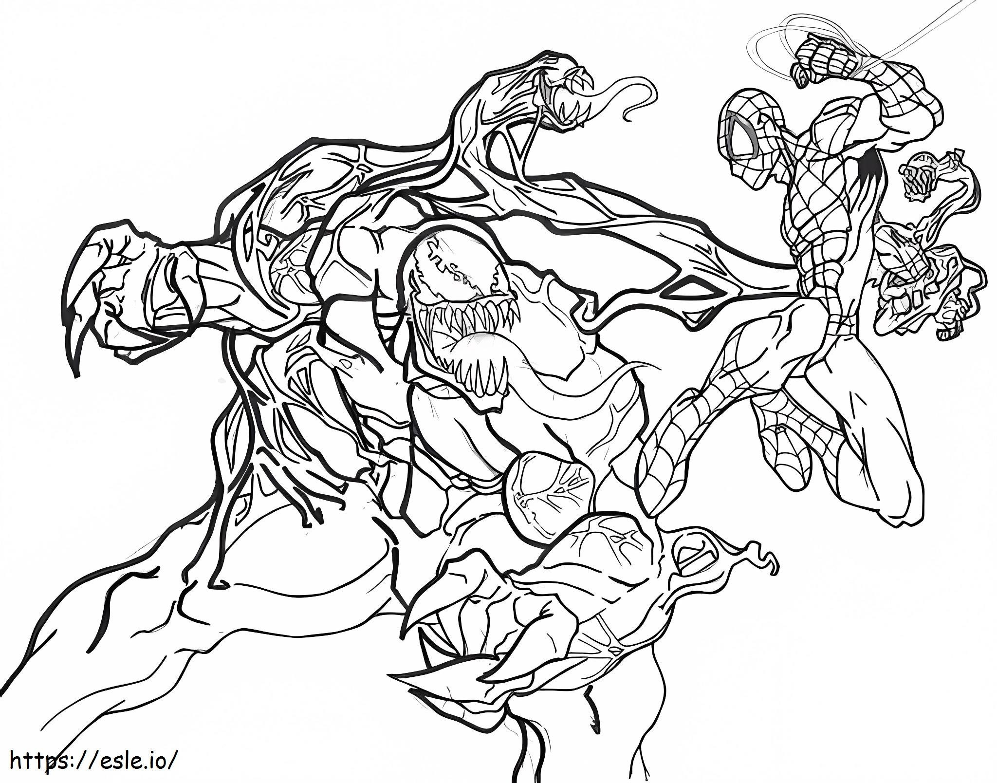 Venom And Spiderman coloring page
