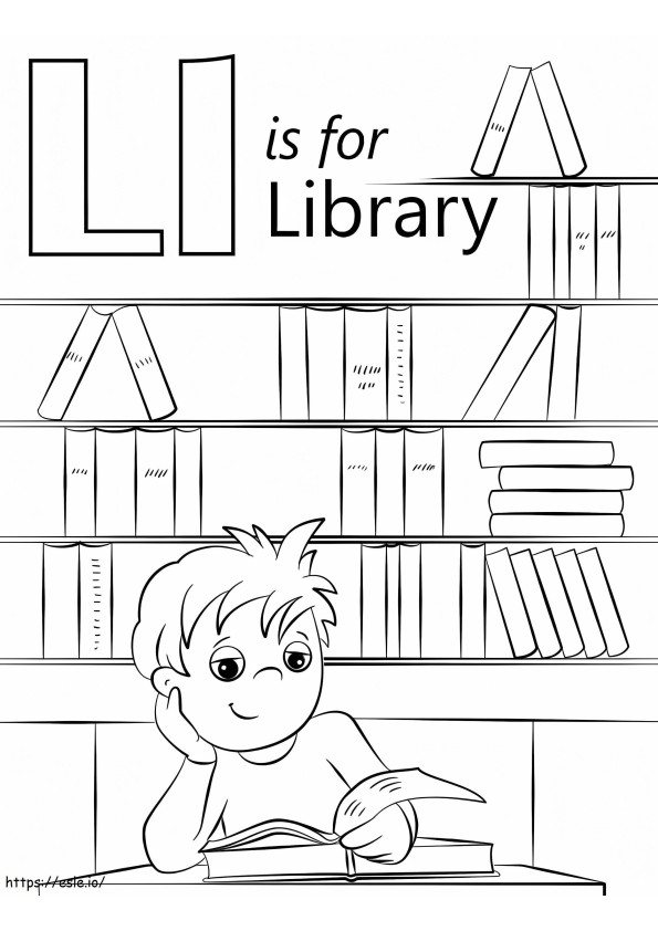 Biblioteca Letra L para colorir