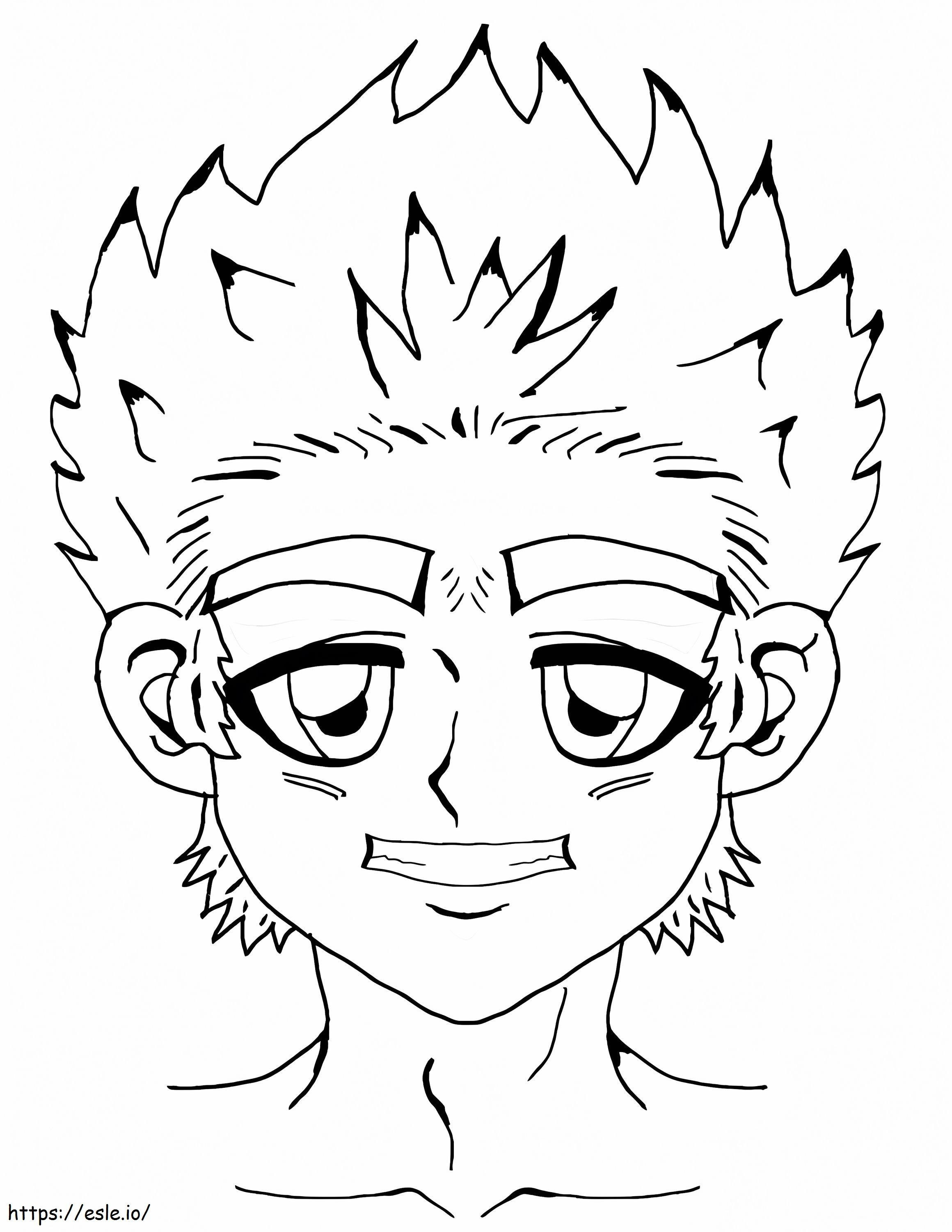 Anime Boy Face coloring page